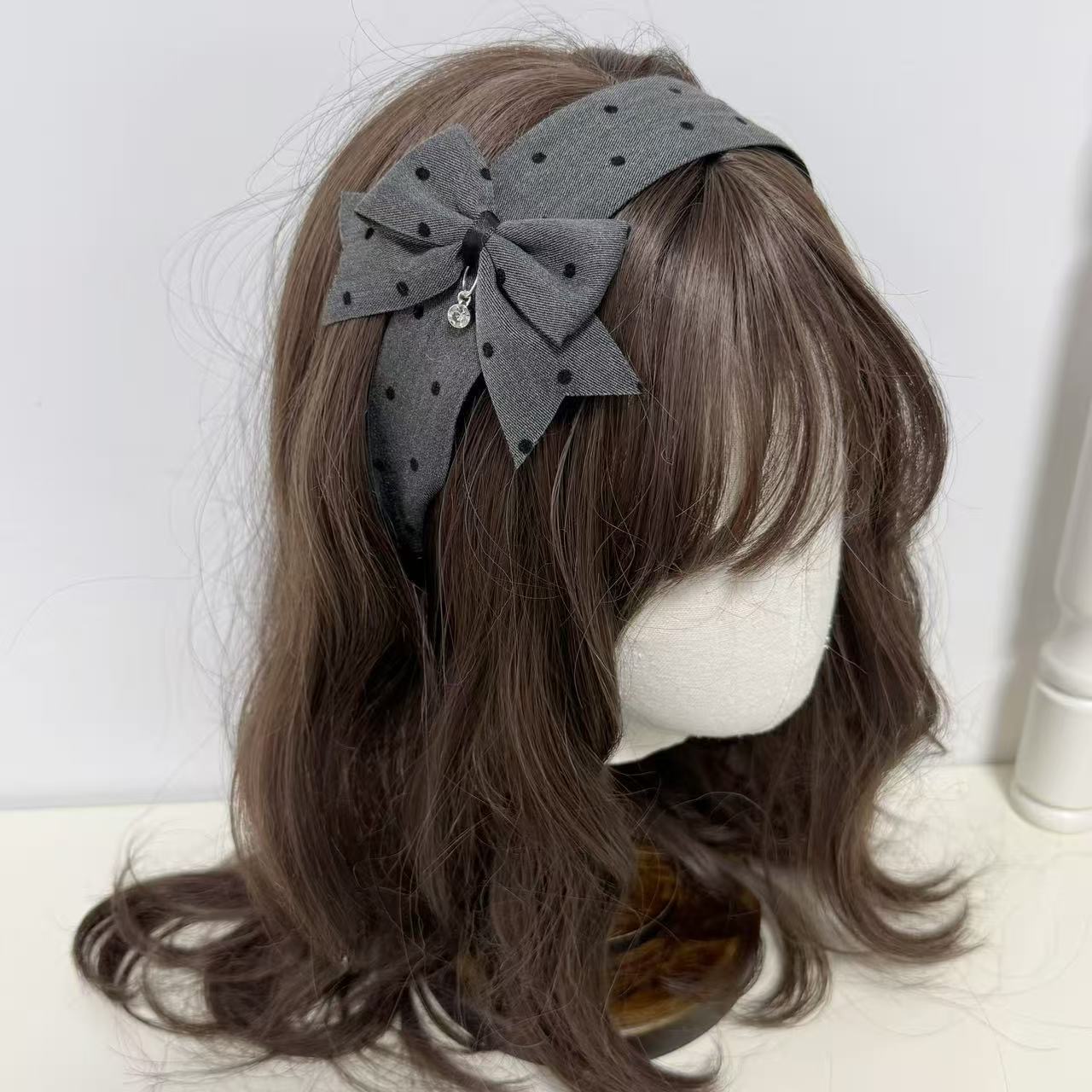 Hi Tech Accessories - grey spot hair accessories bow french