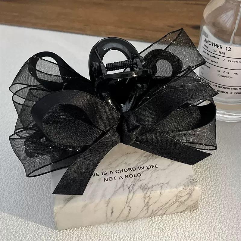 Hi Tech Accessories - High-End Black Transparent Bow Hair Clip