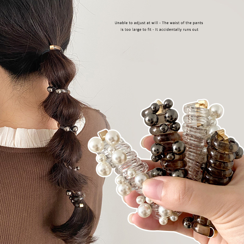 Hi Tech Accessories - Pearl Hair Loop, High Elasticity Headband,