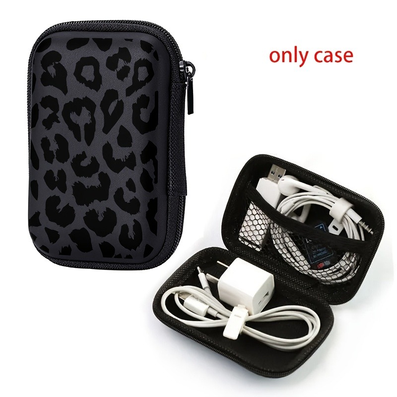Tech Accessories Kit - Fashion Leopard Print Pattern Storage Bag