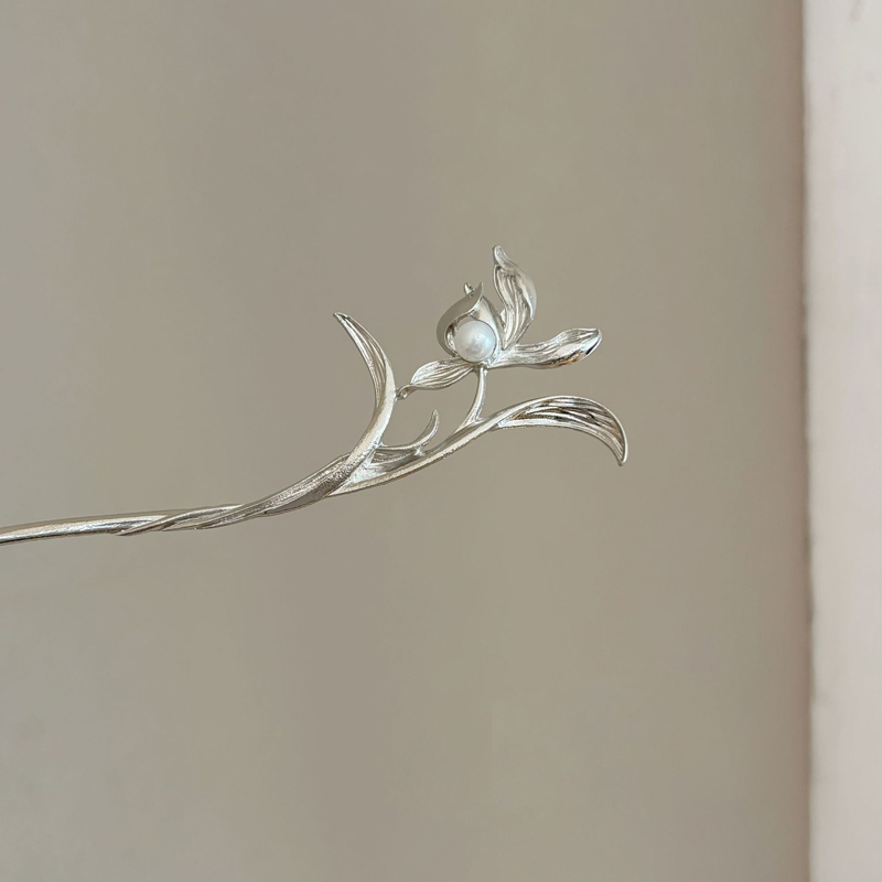 Hi Tech Accessories - New Chinese Style Silver Orchid Hairpin