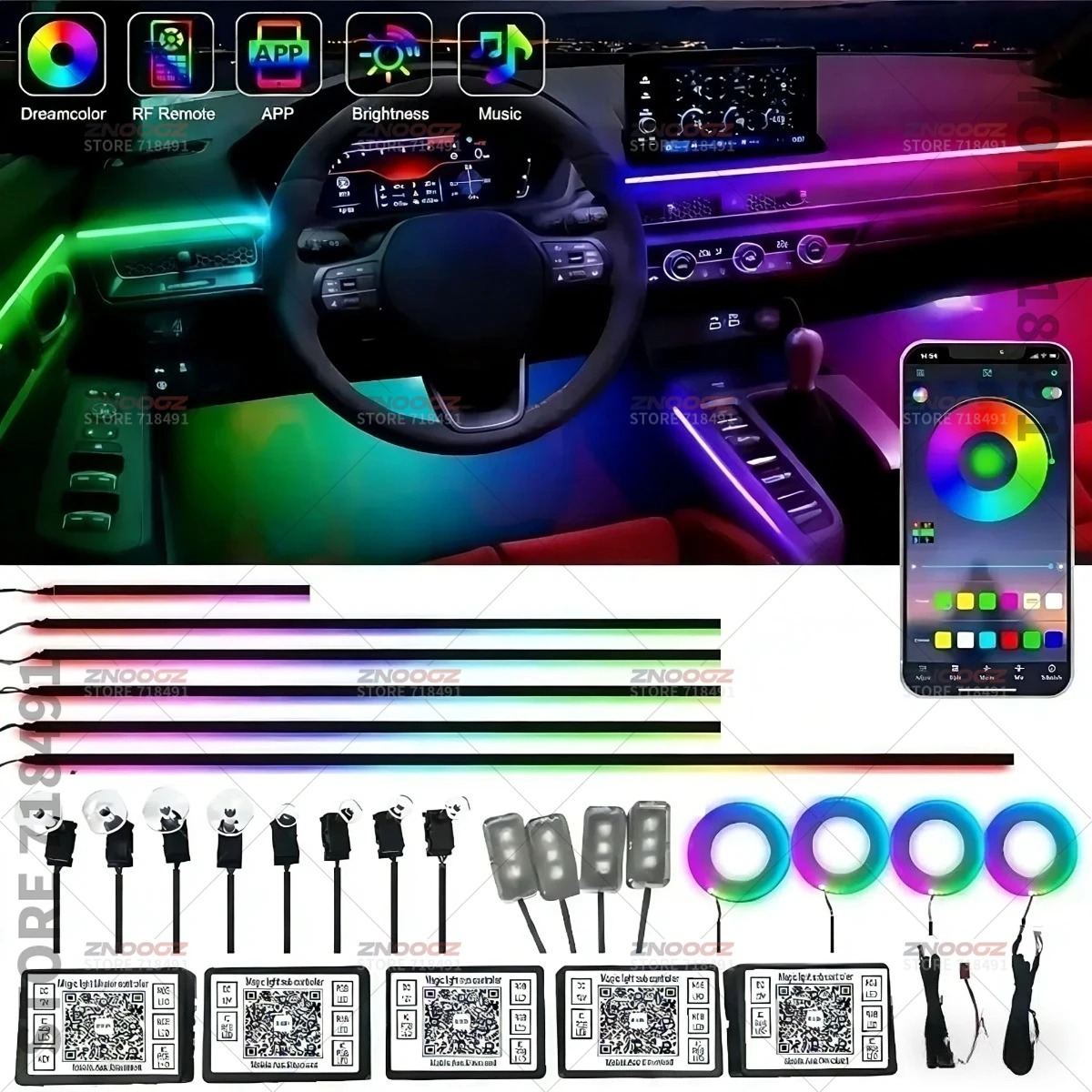 22in1 RGB Car Interior Acrylic - đánh giá và giá Tech Lighting Accessories